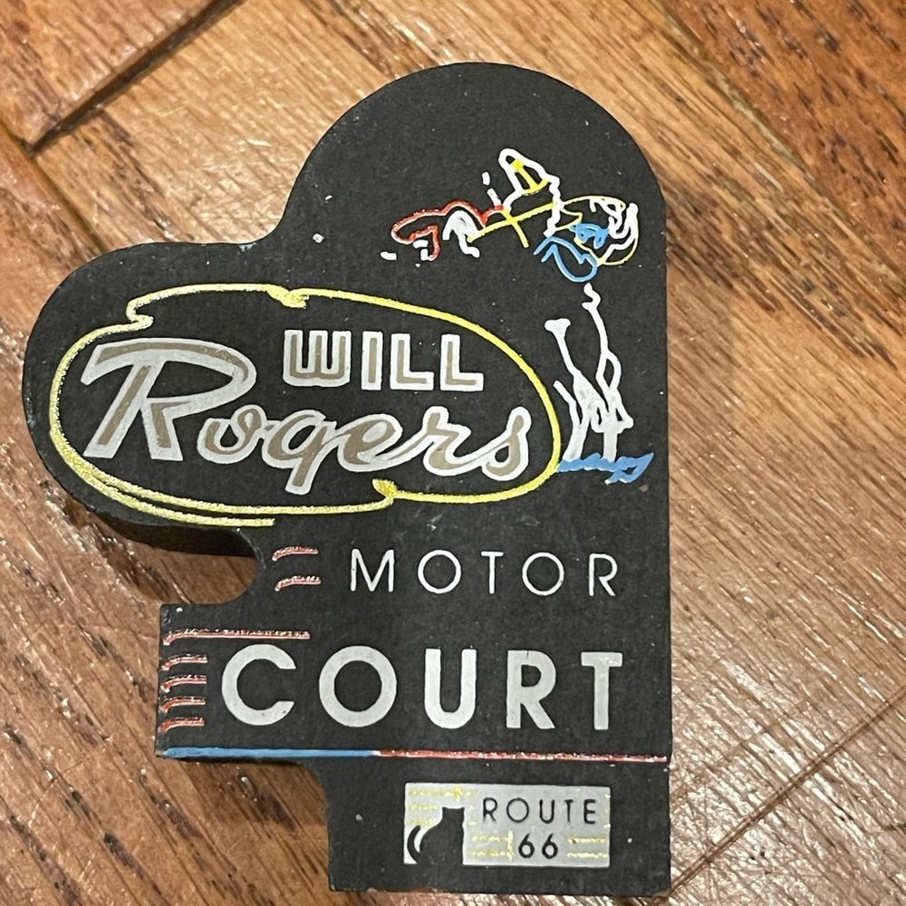 Will Rogers Motor Court Route 66 Sign Decor - The Cat’s Meow 1998